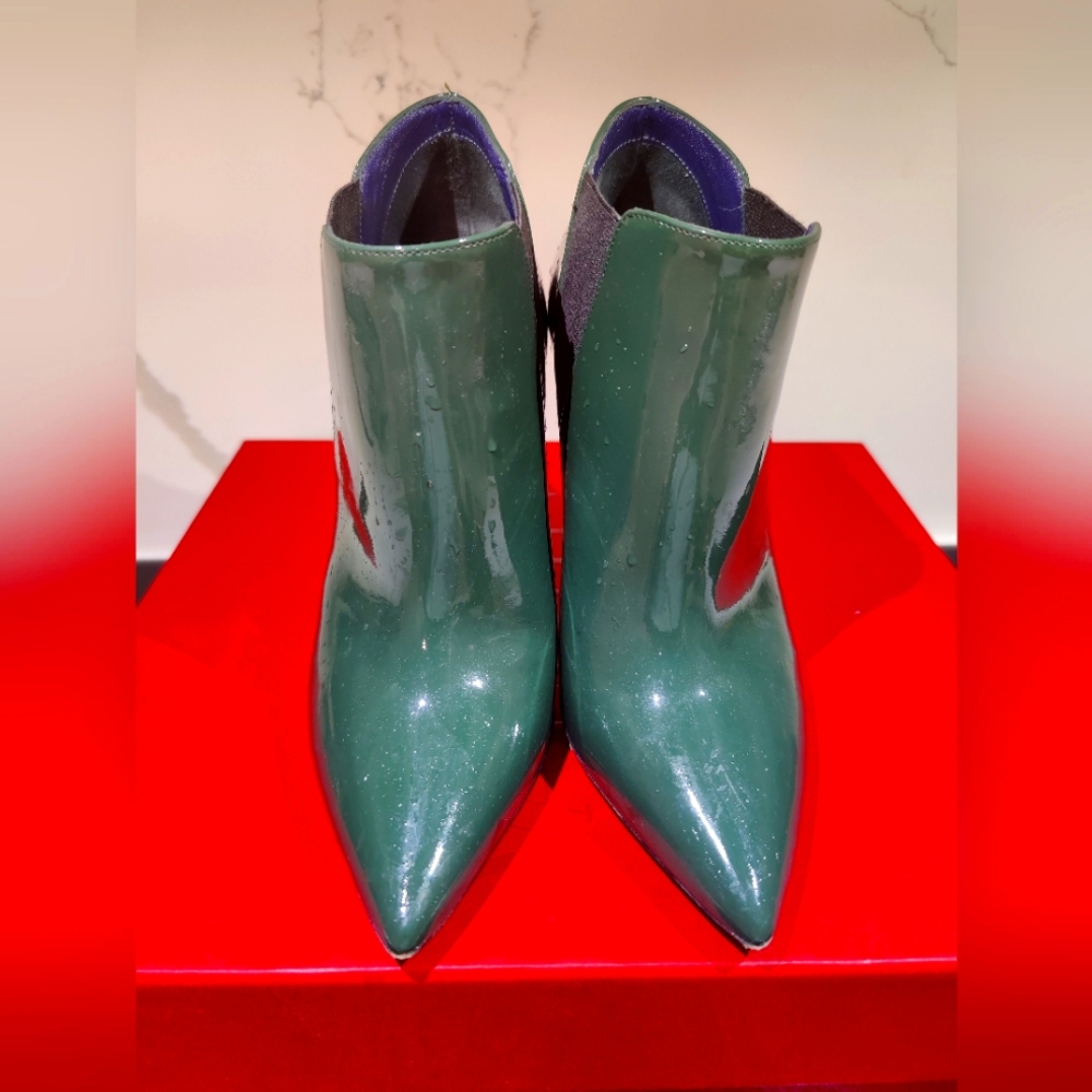 Studio Pollini - Green Patent Ankle Boots, Size 36